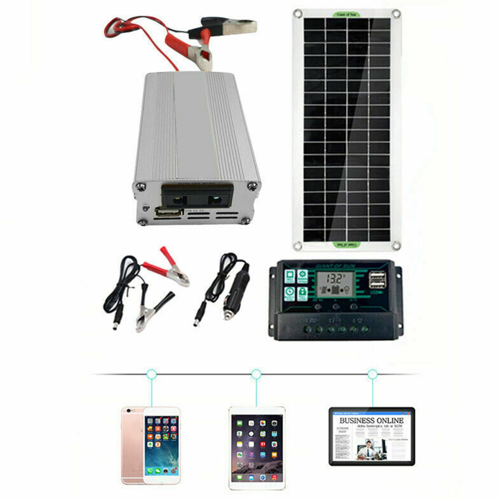 200W Solar Panel Kit 12V to 220V Battery Charger RV Travel Trailer Camper  Van UK U5T2 