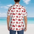 thumbnail image 4 of Pofeuu Strawberry Print Hawaiian Shirt for Men Sleeves Casual Button Down Summer Beach Dress Shirts T-Shirts,Large, 4 of 7