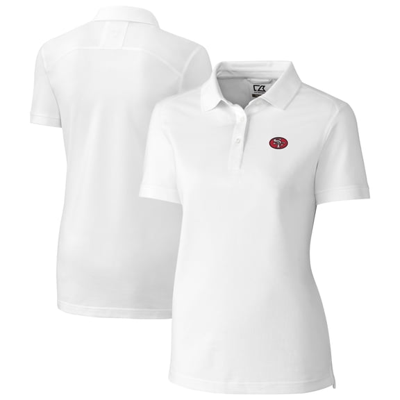 Women's Cutter & Buck White San Francisco 49ers DryTec Advantage Tri-Blend Pique Polo