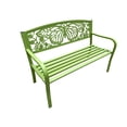 thumbnail image 4 of 50" Outdoor Metal Garden Bench with Butterfly Backrest Design - Green, 4 of 8
