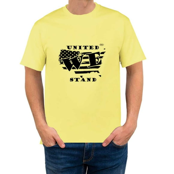 The Season Essentials All States Collection “United We Stand” 100% Cotton Unisex T-shirt Graphic Tee, Yellow/Black, X-Small