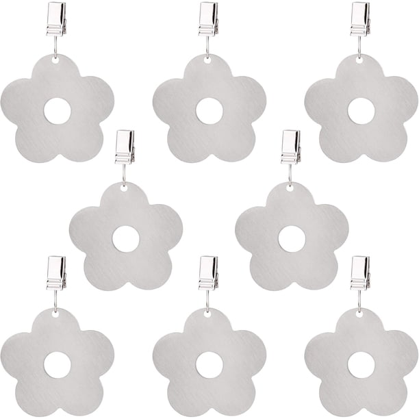 Clips con peso para cortinas de exterior, acero inoxidable resistente, resistentes al agua, pesos para manteles para interiores y exteriores, a prueba de óxido, construcción duradera, bonito diseño