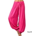 thumbnail image 4 of Qarigey Pantalones deportivos de pierna ancha para mujer, pantalones de chándal de baile para gimnasio, ropa de playa, pantalones de Prendas para la parte inferior del cuerpo Rosa roja METRO, 4 of 5