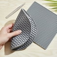 thumbnail image 3 of 2 Styles Silicone Doming Mats Round Square Resin Doming Mats Heat Resistant Synthetic Rubber Honeycomb Gray Pads Trays Tweezer for DIY Jewelry Making Epoxy Resin Crafts Supplies DIY, 3 of 9