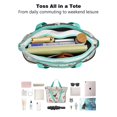 thumbnail image 4 of Tote Bag for Women - Multicolor Christmas Deer Pattern Shoulder Bag - Large Utility Work Duffle Bag with Zipper Handbag for Travel, Work, Sprots, 4 of 5
