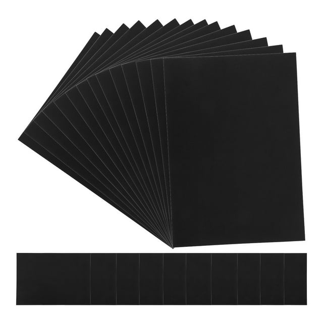 HLONK 50 Sheets Black Cardboard Large Construction Paper Linen Craft Student