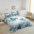thumbnail image 3 of Erosebridal Cartoon Animal Octopus Comforter Sets Queen Size,Sealife Seahorse Seashell Bedding Queen Comforter Set,Marine Theme Decor,Reversible,Ultra Soft,3 Pieces, 3 of 7