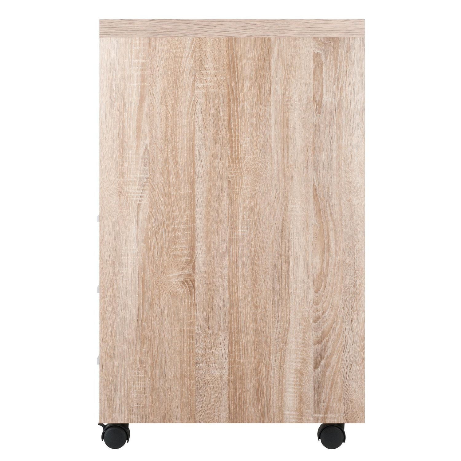 Winsome Kenner Mobile Storage Cabinet, 3 Drawers, 2 Shelves, Reclaimed Wood/White Finish