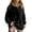 Black_03, variant on Women's Sweatshirt Half Button Long Sleeve Pullover Fall Windproof Stand Collar Loose Daily Tops Red L