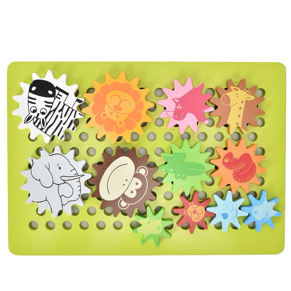 Tebru Colorful Animal Gears Toy,Colorful Animal Pattern Mechanical