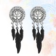 thumbnail image 2 of EeaseCA 2pcs Tree Pattern Auricle Puncture Ear Expansions Alloy Ear Tunnel Plugs Ear Gauges Expanders Body Piercing Jewelry (12mm), 2 of 8