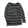thumbnail image 1 of Women's  Classic Long Sleeve Striped T-Shirt Crew Collar Tee Shirt Tops Slim Fit Blouses, 1 of 5
