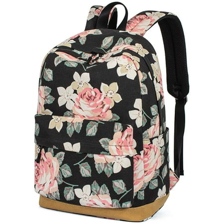 H HIKKER-LINK Floral School Backpack Retro Casual Daypack Laptop ...