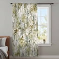 thumbnail image 3 of Tropical Leaf Semi Sheer Curtains Drapes for Living Room,Bedroom,French Doors Window 72 Inches Long,Palm Leaves Plants Vintage Spring Green Rod Pocket Chiffon Curtain Drapery Voile Draperies Panel, 3 of 8