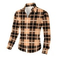 thumbnail image 4 of CLOISE Mens Button up Shirts Long Sleeve Big and Tall Collared Tops Plaid Long Sleeve Pullover Fall Fashion Outfits, 4 of 8