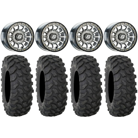 Sedona Sano Bdlk 15x6 Wheels Ct 33" XTR370 Tires Can-Am Commander Maverick Renegade Outlander Defender
