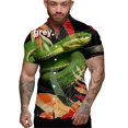 thumbnail image 5 of Camisas con estampado de serpiente en 3D, camisas hawaianas de manga corta de gran tamaño para playa, camisas y blusas casuales con botones para hombres, 5 of 5