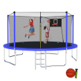 thumbnail image 1 of UIOWIO 14 ft Recreational Trampoline for Kids and Adults with Ladder Outdoor Trampoline Backyard Trampoline with Basketball Hoop,Enclosure Net,Storage Bag,Blue, 1 of 7