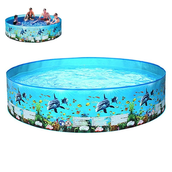 Swimming Pool, Bathing Pool, Family Swimming Pool Snap Set Swimming Pool Kids Paddling Pool for Boys Girls Outdoor Water Fun 15" (H)