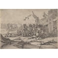 thumbnail image 2 of Georg Philipp Rugendas 24x18 Gold Ornate Framed and Double Matted Museum Art Print Titled - Cavalry Men at Rest (Late 17th-Mid-18th Century), 2 of 4