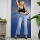 thumbnail image 5 of Jeans Mujer Corte Recto Tiro Alto Stretch Azul Bajo, 5 of 7