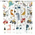 thumbnail image 3 of Dinosaur Kids Curtains for Bedroom 42Wx63H Inch Rod Pocket Boy Construction Truck Cartoon Animal Cute Dino Colorful Window Drapes Child Toddler Living Room Window Treatment Fabric 2 Panel, 3 of 6