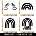 thumbnail image 2 of Rainbows Fun Exaggerated Clouds Hello Friend Rubber Stamp Set for Scrapbooking Crafting Stamping - Small 3/4 Inch, 2 of 7
