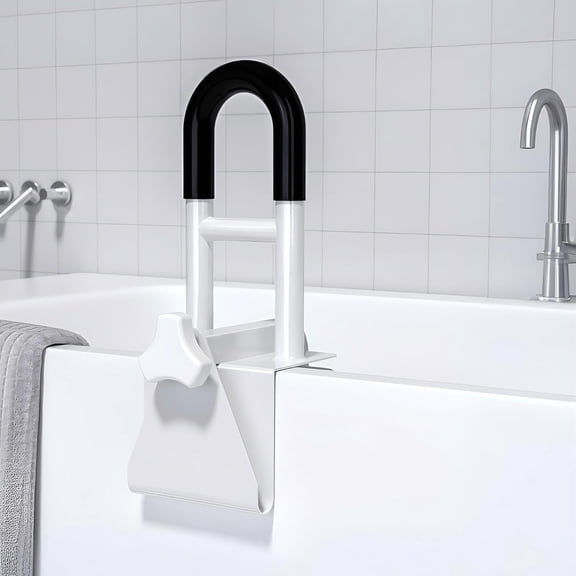 Bathtub Safety Rail, Bathtub Handle Grab Bar with Non-Slip Grip for Seniors, Elderly, Fits 3.1 to 6.7 Inch Tub Walls, Supports 300 lbs