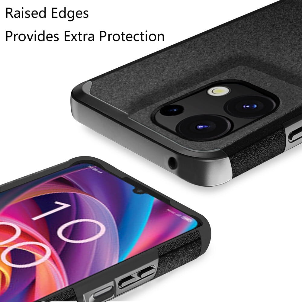 For TCL K33 5G T513V Shockproof Hybrid Cell Phone Cover Case - MK Black
