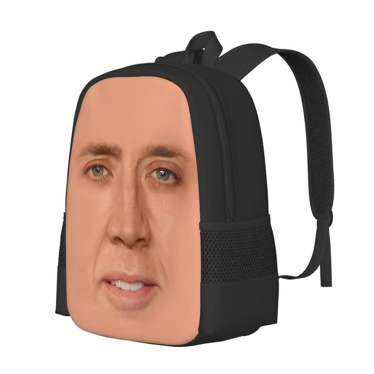 Nicolas Cage Face Backpack 3d Print Laptop Backpack Lightweight Casual Daypack Bookbag Multi Function Travel Backpack 16.5 In Walmart