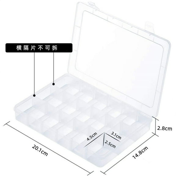 WHAMVOX 4 Pcs Compartment Jewelry Organizer Screw and Nail Transparent