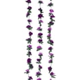 thumbnail image 2 of Guirnalda de rosas artificiales, 3 unidades, 135 flores, guirnalda de flores falsas para decoración de bodas, hogar, jardín, fiesta (morado), 2 of 4