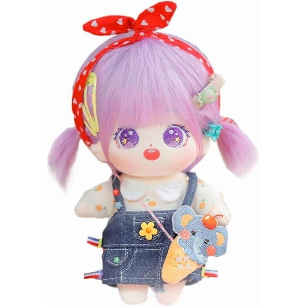 20cm Plush Doll Purple Girl Naked Humanoid Stuffed Body no Attribute 8" Normal Body Wearable Clothing Dress Up Gifts (a-23-without Skeleton)