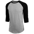 thumbnail image 2 of J. METHOD Men's 3/4 Sleeve Baseball Crewneck Tshirt Top Raglan Jersey T Shirt NEMT06 HGRY/BLK S, 2 of 5