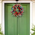 thumbnail image 3 of Corona de invierno Corona artificiales de Navidad, decoraciones de coronas de puerta para colgar en la pared para el hogar, , acción de Magideal Corona de invierno, 3 of 7