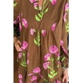 thumbnail image 7 of Women's Brown Floral Babydoll Tunic Dress – Casual Daily Wear with Ruffled Hem | S, 7 of 7