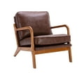 thumbnail image 3 of YesFashion Arm Chair, Living Room Chairs with Solid Wood Frame, Curved Edges, Wooden Legs Modern Accent Upholstered Sofa Chairs for Living Room, Bedroom, Office, 3 of 9