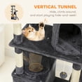 thumbnail image 3 of Large Dark Grey Cat Tree with 7 Scratching Posts, 2 Condos & Hammock - 67" Multi-Level Indoor Cat Tower for Living Room & Bedroom - Secure & Cozy Design, 3 of 7