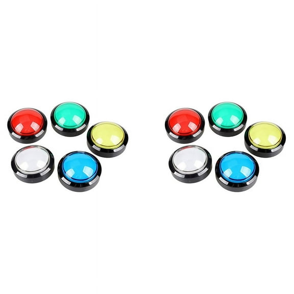 10X Arcade Buttons 60mm Dome 2.36 Inch LED Push Button with -Switch for Arcade Machine Console