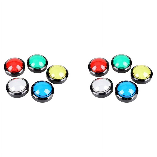10X Boutons d'Arcade Dôme 60mm 2.36 Pouces LED Bouton Poussoir avec Interrupteur pour Console de Machine d'Arcade