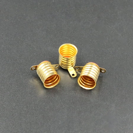- Straight Copper Brass Light Bulb Screw Base Mini Size Lamp Holder for E10 Small Bulb Light