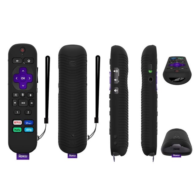 Étui de Protection en Silicone pour Télécommande Vocale TCL Roku Pro TV Housse de Télécommande Amovible Anti-Poussière Antichoc Protecteur Noir