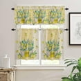 thumbnail image 2 of Summer Lemon Kitchen Curtains Sets for Windows 36 Inch Length, Watercolor Yellow Fruits Botanical Rod Pocket Window Treatments Tier Curtains and Valances Set for Bedroom/Bathroom, 2 of 6
