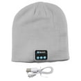 thumbnail image 2 of Morttic Wireless Bluetooth Beanie Hat, Men Women Music Knitted Cap with Headphone Headset Earphone Stereo Speakers and Mic Hands Free Hat for Outdoor Sports (Light Grey), 2 of 7