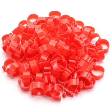 100 Pcs Inner Diameter 16/20/25mm For Poultry Without Text Animal Identification Tool Pigeon Bands Chicken Foot Ring Bird Leg Rings RED L
