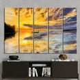 thumbnail image 4 of View Poster, Sea View Art, Oil Painting Print, Abstract Seascape Painting, Sunset Landscape Canvas Art, Boat Wall Decor, Canvas Wall Decor - Natural Framed, 4 of 9