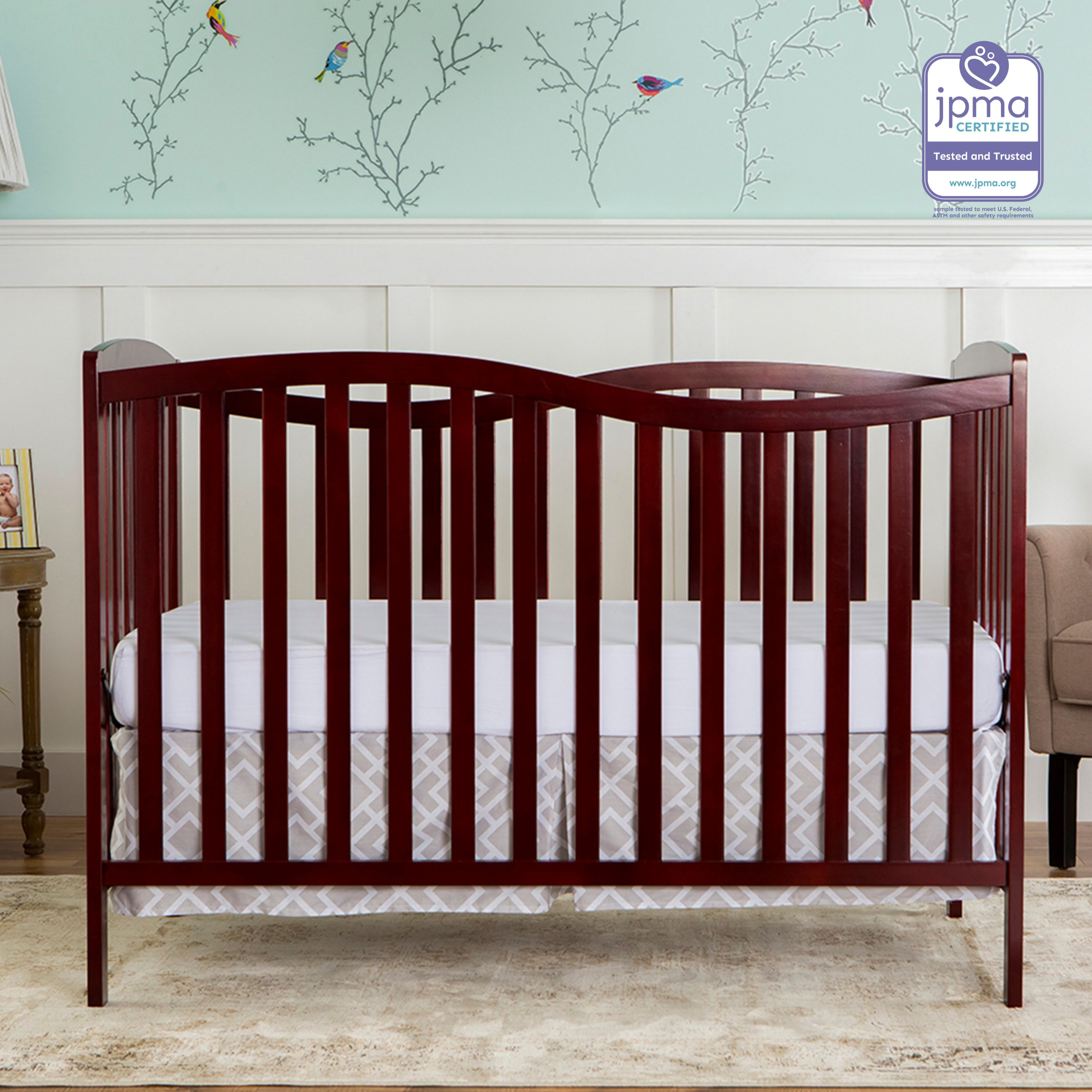 Dream On Me Chelsea 5-in-1 Convertible Crib, JPMA Certified, Cherry - image 2 of 13