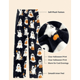 thumbnail image 3 of Fuzzy Halloween Pajama Pants Women Men Flannel Pjs Pants Couples Matching Plush Pajama Bottom Costume Gifts,Black, 3 of 8