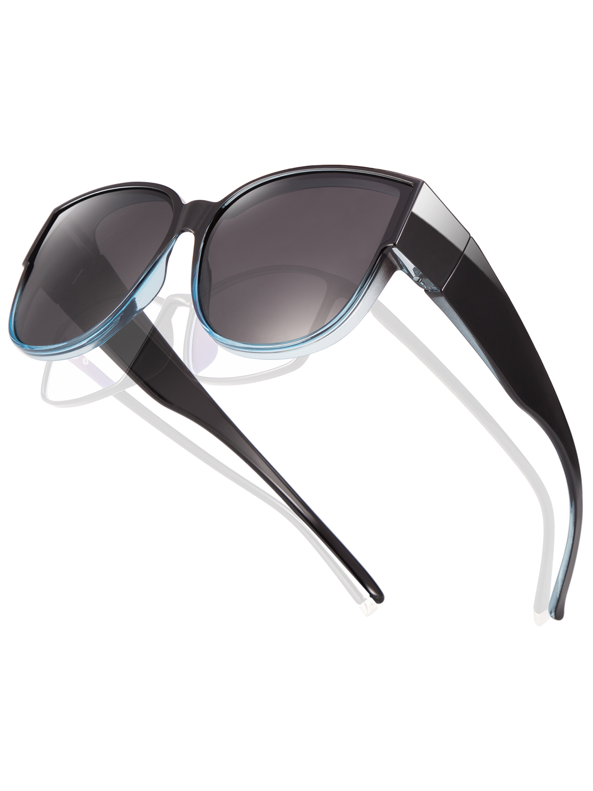 TINHAO Polarized Sunglasses Over Glasses for Women Men, Fit Over Glasses Sunglasses with Square Oversized UV Protection