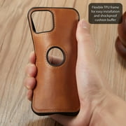 Casus Logo View Classic Slim Leather Case for Apple iPhone 14 Pro Max - Brown